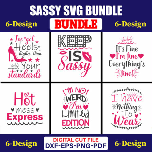 Sassy SVG T-shirt Design Bundle Vol-02 cover image.