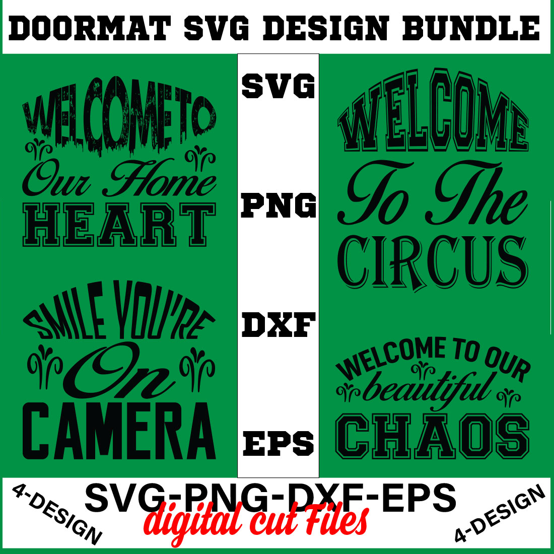 Doormat Quote Designs SVG Cut File Bundle for Cricut Volume-01 cover image.
