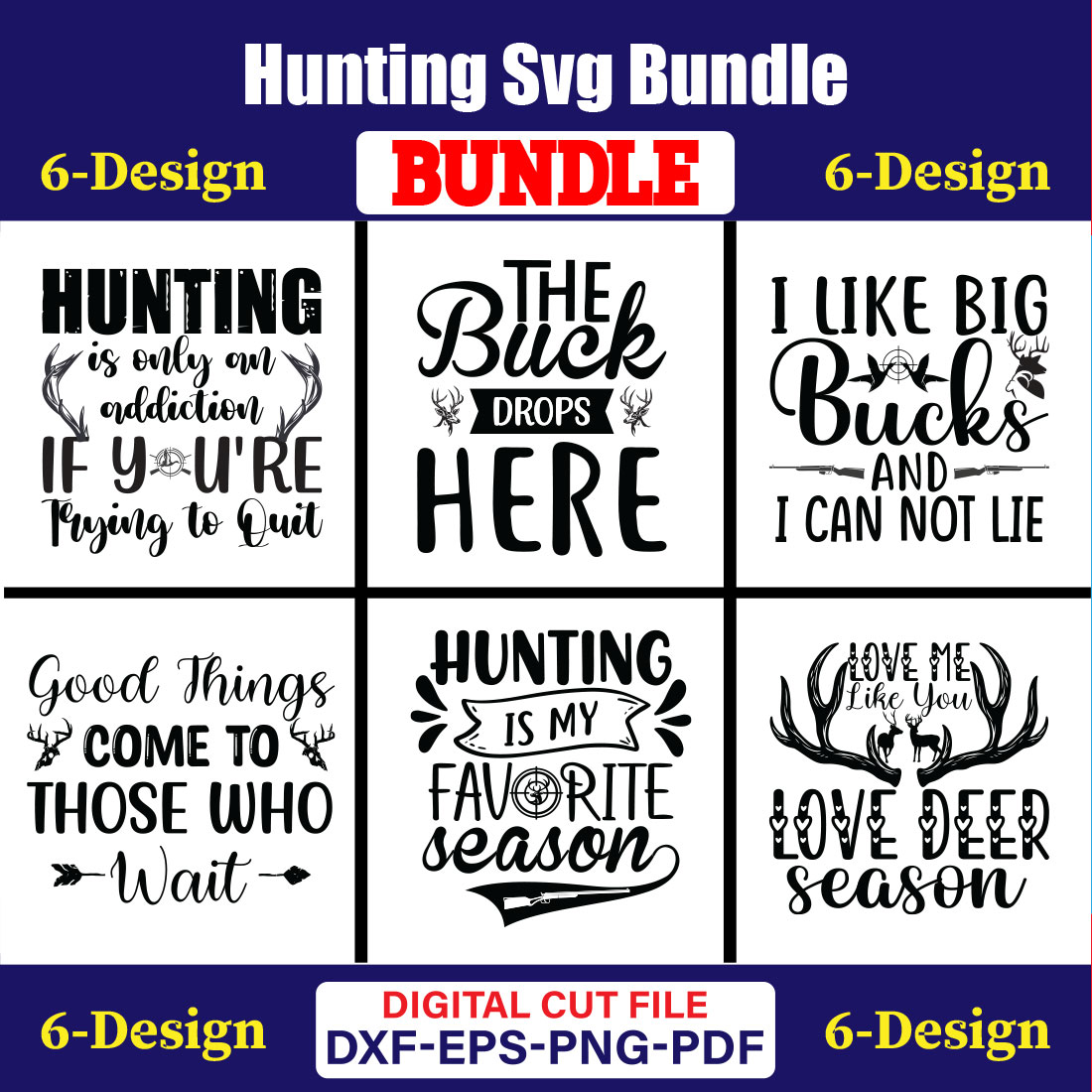 Hunting T-shirt Design Bundle Vol-6 cover image.