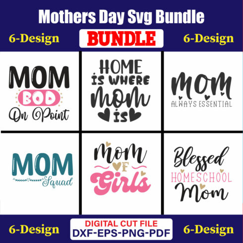 Mothers Day SVG Bundle, Mom life svg, Mama svg, Funny Mom Svg, Blessed mama svg, Mom of boys girls svg-Vol-67 cover image.