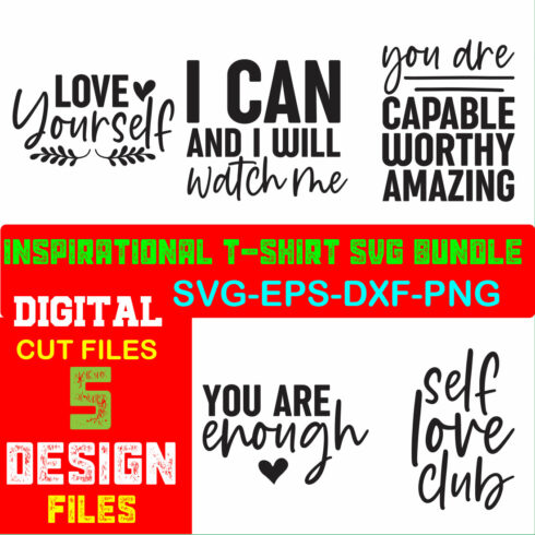 Inspirational T-shirt SVG Bundle Volume-02 cover image.