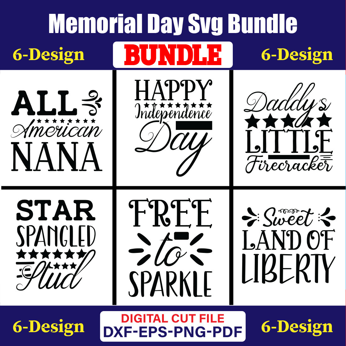 Memorial Day T-shirt Design Bundle Vol-01 cover image.