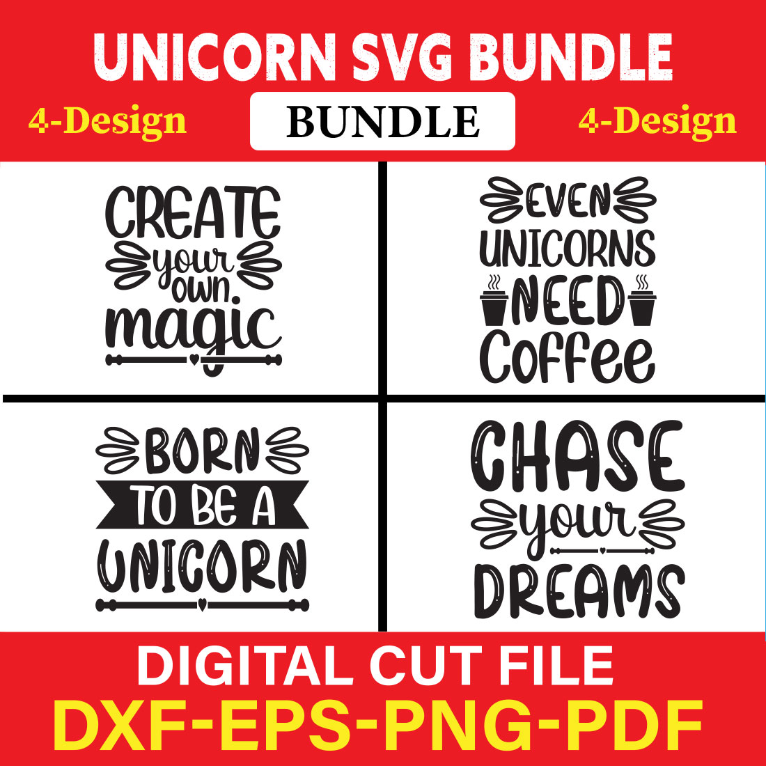 Unicorn T-shirt Design Bundle Vol-1 cover image.