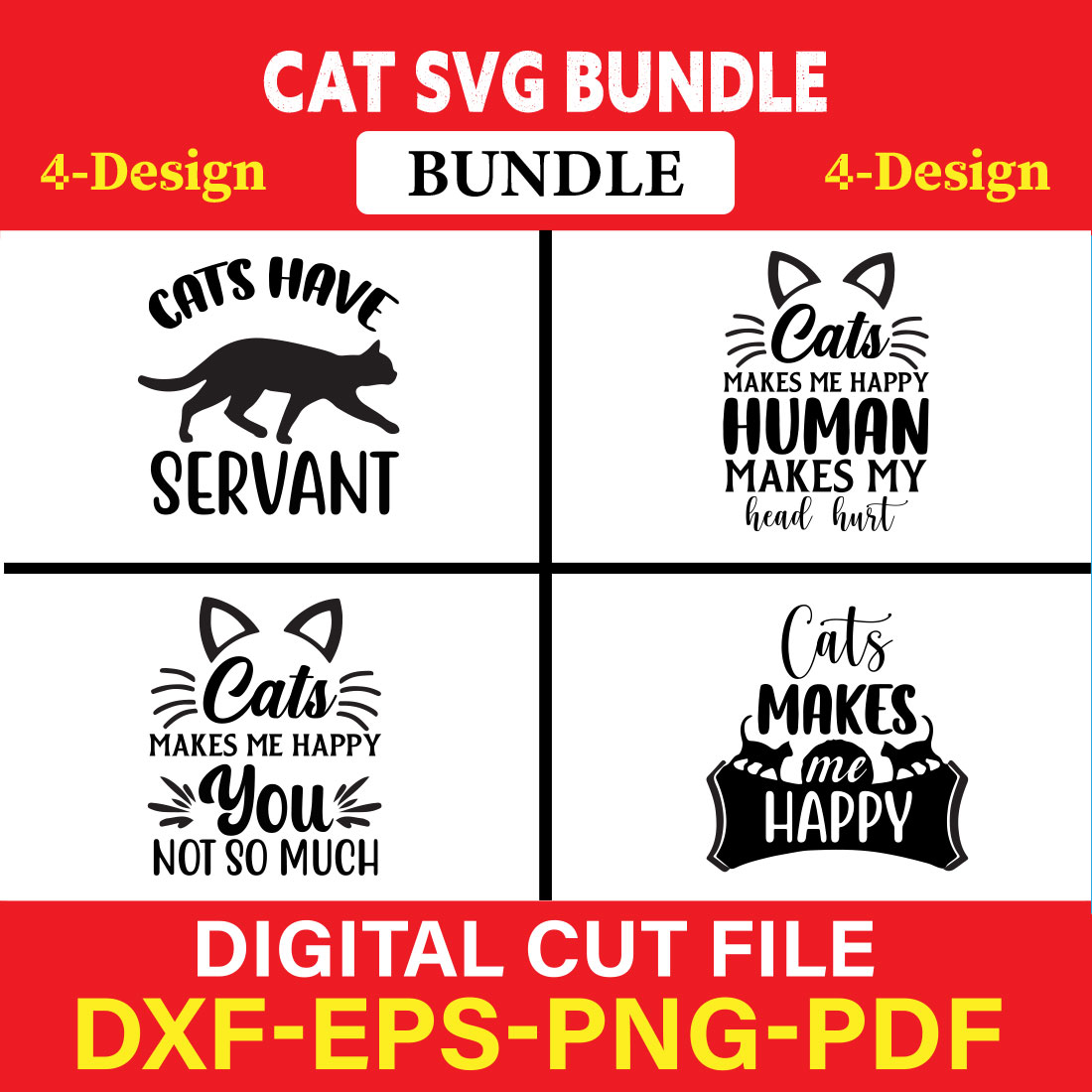 Cat SVG T-shirt Design Bundle Vol-5 cover image.