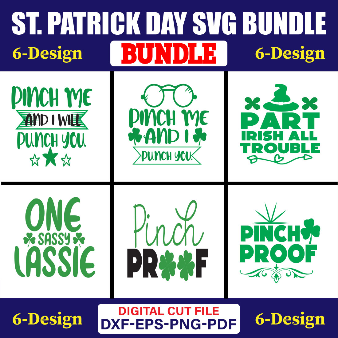 St Patrick Day SVG T-shirt Design Bundle Vol-29 cover image.