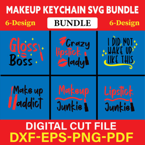 Makeup keychain T-shirt Design Bundle Vol-2 cover image.