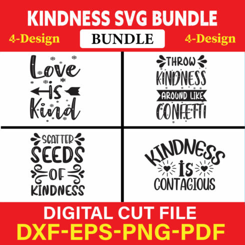 Kindness T-shirt Design Bundle Vol-4 cover image.