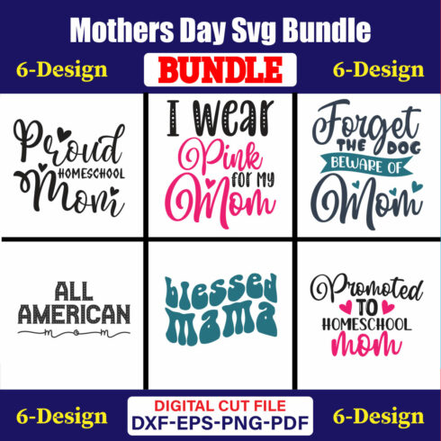 Mothers Day SVG Bundle, Mom life svg, Mama svg, Funny Mom Svg, Blessed mama svg, Mom of boys girls svg-Vol-64 cover image.