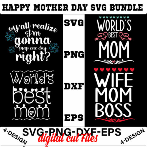 Happy mother day svg Bundle Vol-17 cover image.