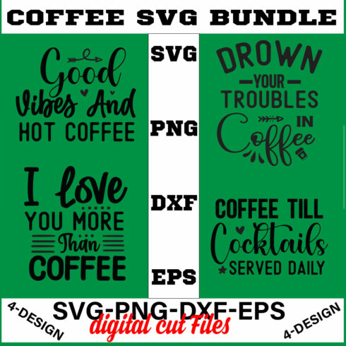 Coffee SVG Bundle, Funny Coffee SVG, Coffee Quote Svg, Caffeine Queen, Coffee Lovers, Coffee Obsessed Volume-07 cover image.