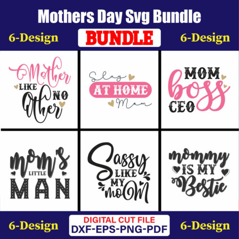 Mothers Day SVG Bundle, Mom life svg, Mama svg, Funny Mom Svg, Blessed mama svg, Mom of boys girls svg-Vol-59 cover image.