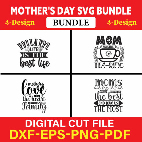 Mother's Day SVG T-shirt Design Bundle Vol-38 cover image.