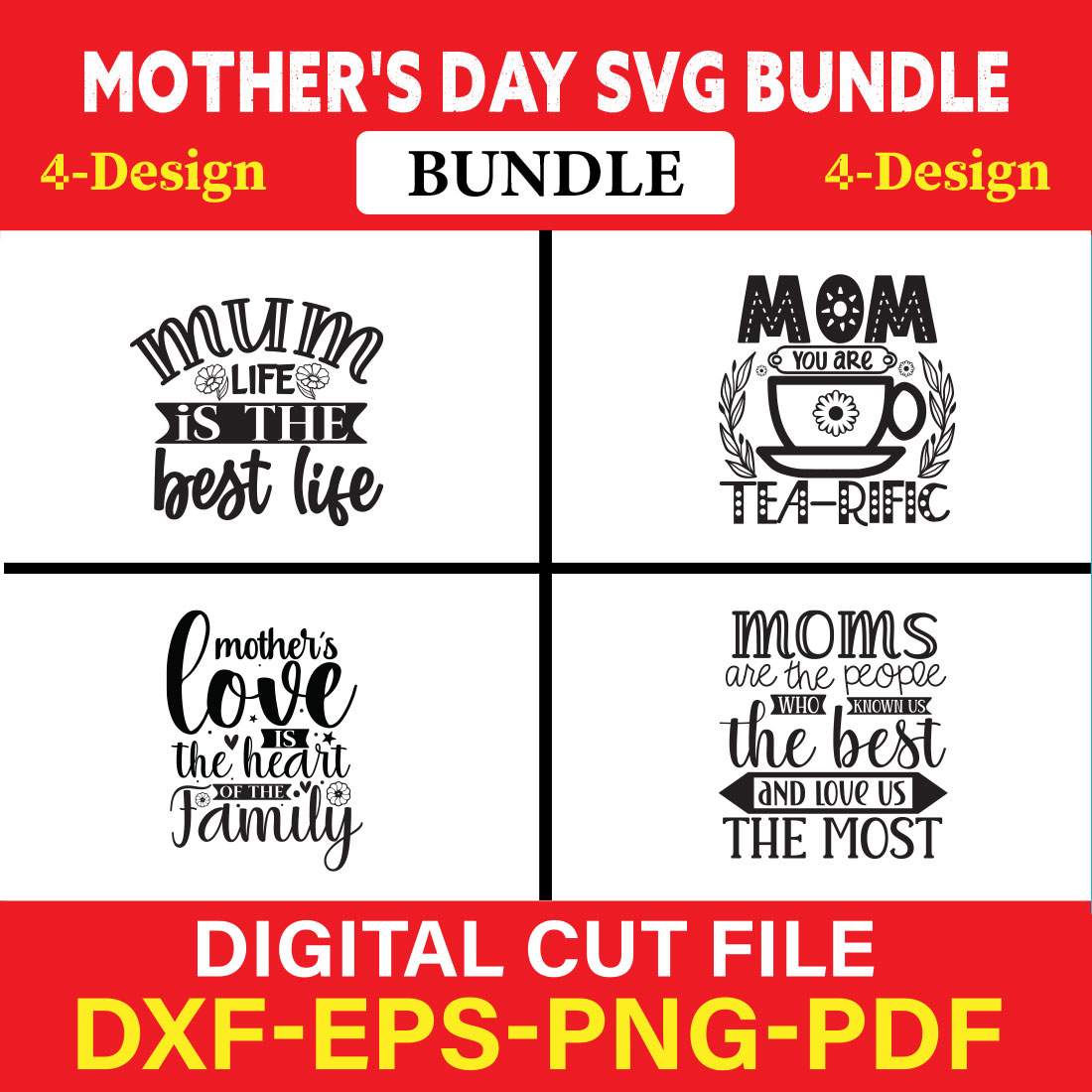 Mother's Day SVG T-shirt Design Bundle Vol-38 cover image.