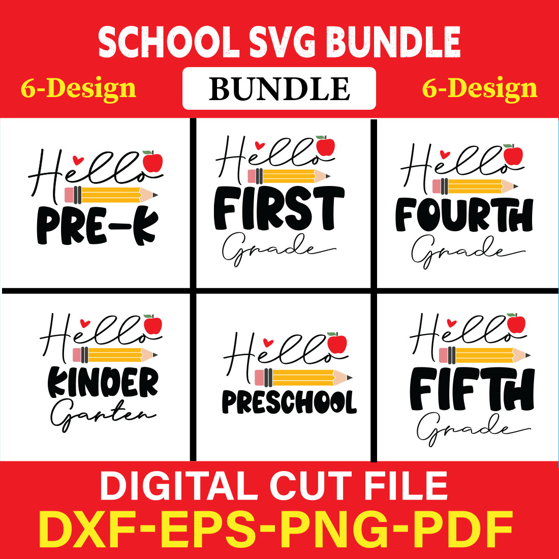 School T-shirt Design Bundle cover image.