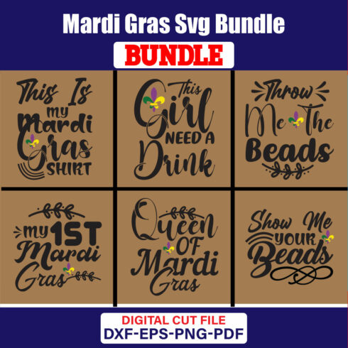 Mardi Gras T-shirt Design Bundle Vol-06 cover image.