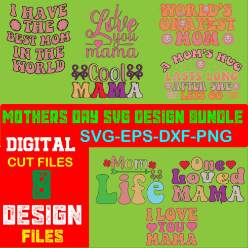 Mothers Day SVG Design Bundle cover image.