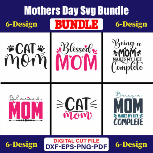 Mothers Day SVG Bundle, Mom life svg, Mama svg, Funny Mom Svg, Blessed mama svg, Mom of boys girls svg-Vol-53 cover image.