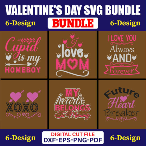 Valentine's Day SVG T-shirt Design Bundle Vol-44 cover image.