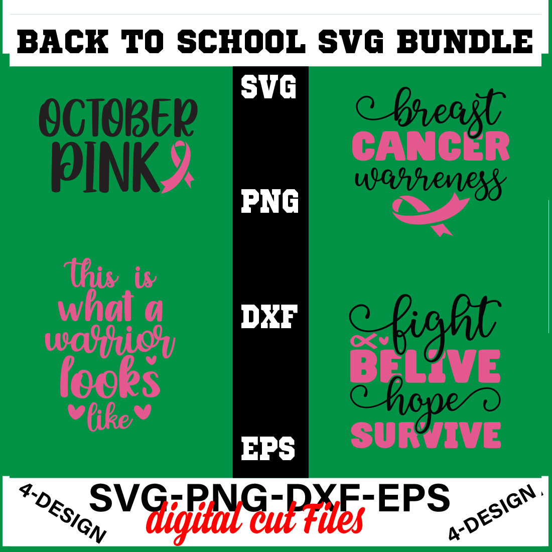 Breast Cancer Awareness SVG T-shirt Design Bundle - MasterBundles