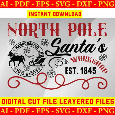 North Pole Santas Workshop Est 1845 Handcrafted Toys & Gifts cover image.