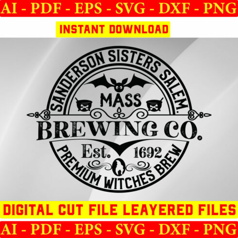 Sanderson Sisters Salem mass Brewing Co Est1692 Premium Witches Brew cover image.