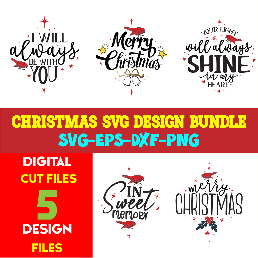 Christmas T-shirt Design SVG Bundle Free Volume-55 cover image.