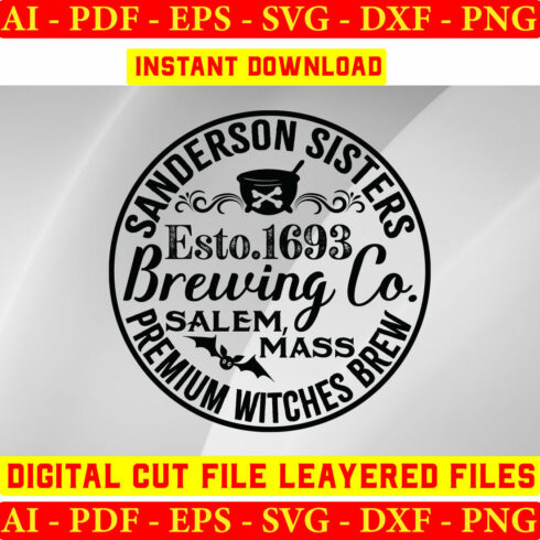 Sanderson Sisters Esto1693 brewing Co Salem, Mass Premium Witches Brew cover image.