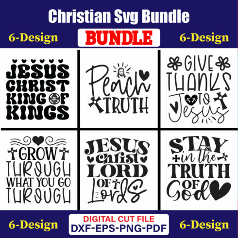 Christian SVG T-shirt Design Bundle Vol-37 cover image.