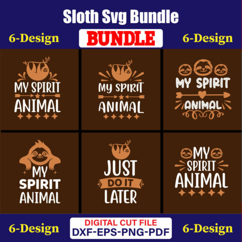 Sloth T-shirt Design Bundle Vol-02 cover image.