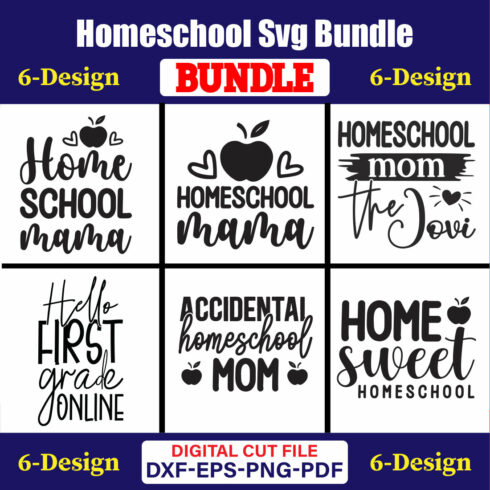 Homeschool T-shirt Design Bundle Vol-01 cover image.