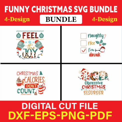 Funny Christmas T-shirt Design Bundle Vol-2 cover image.