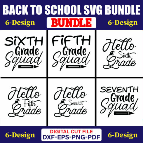 Back To School SVG T-shirt Design Bundle Vol-27 cover image.