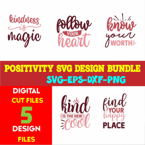 Positivity T-shirt Design Bundle Volume-02 cover image.