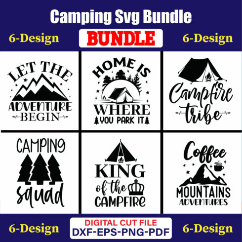 Camping T-shirt Design Bundle Vol-5 cover image.