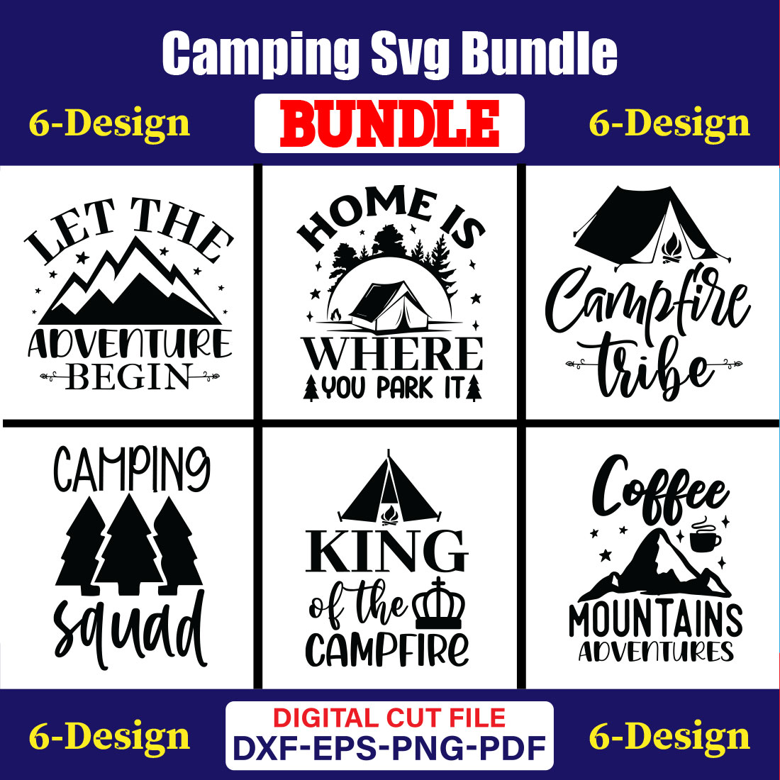 Camping T-shirt Design Bundle Vol-5 cover image.