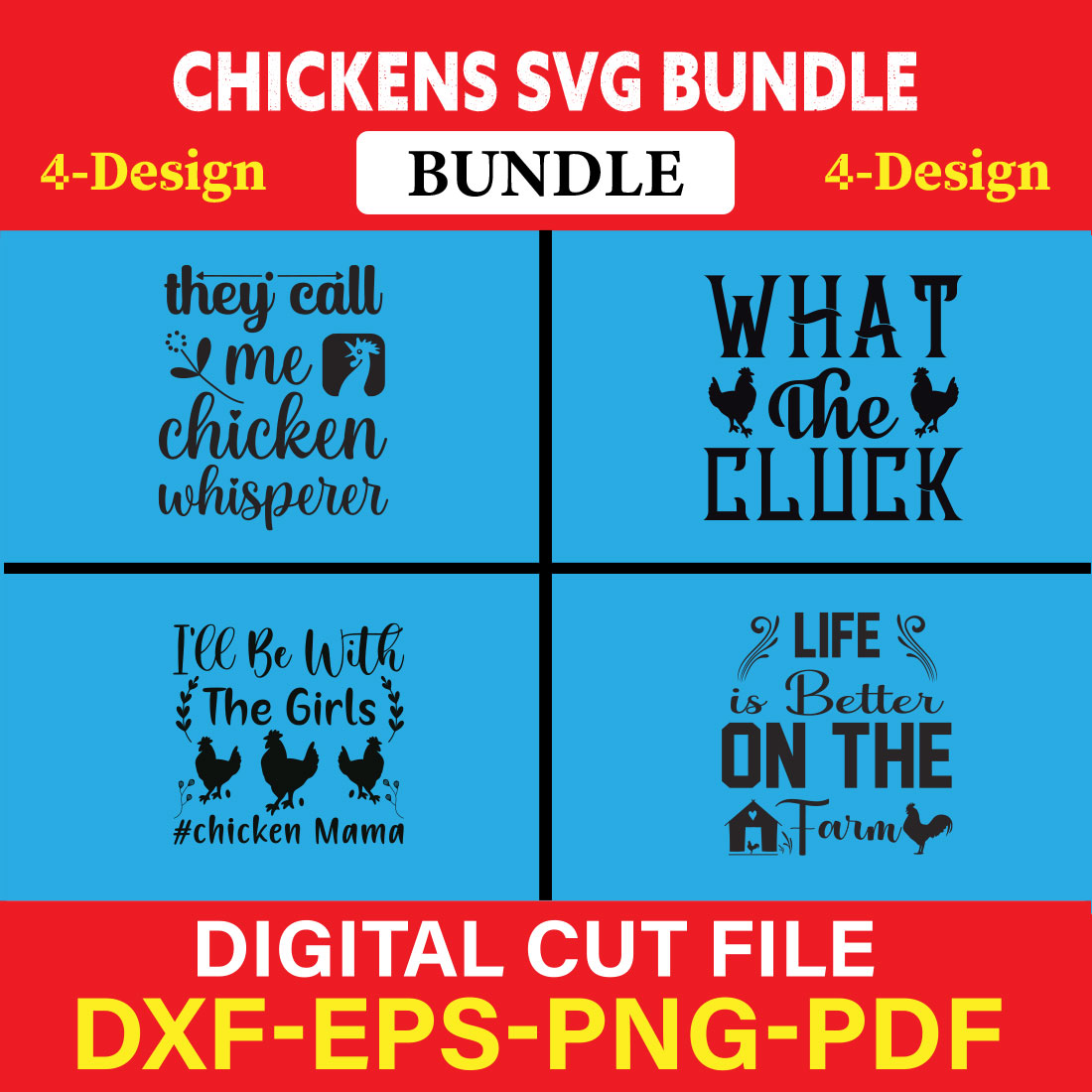 Chickens T-shirt Design Bundle Vol-2 cover image.