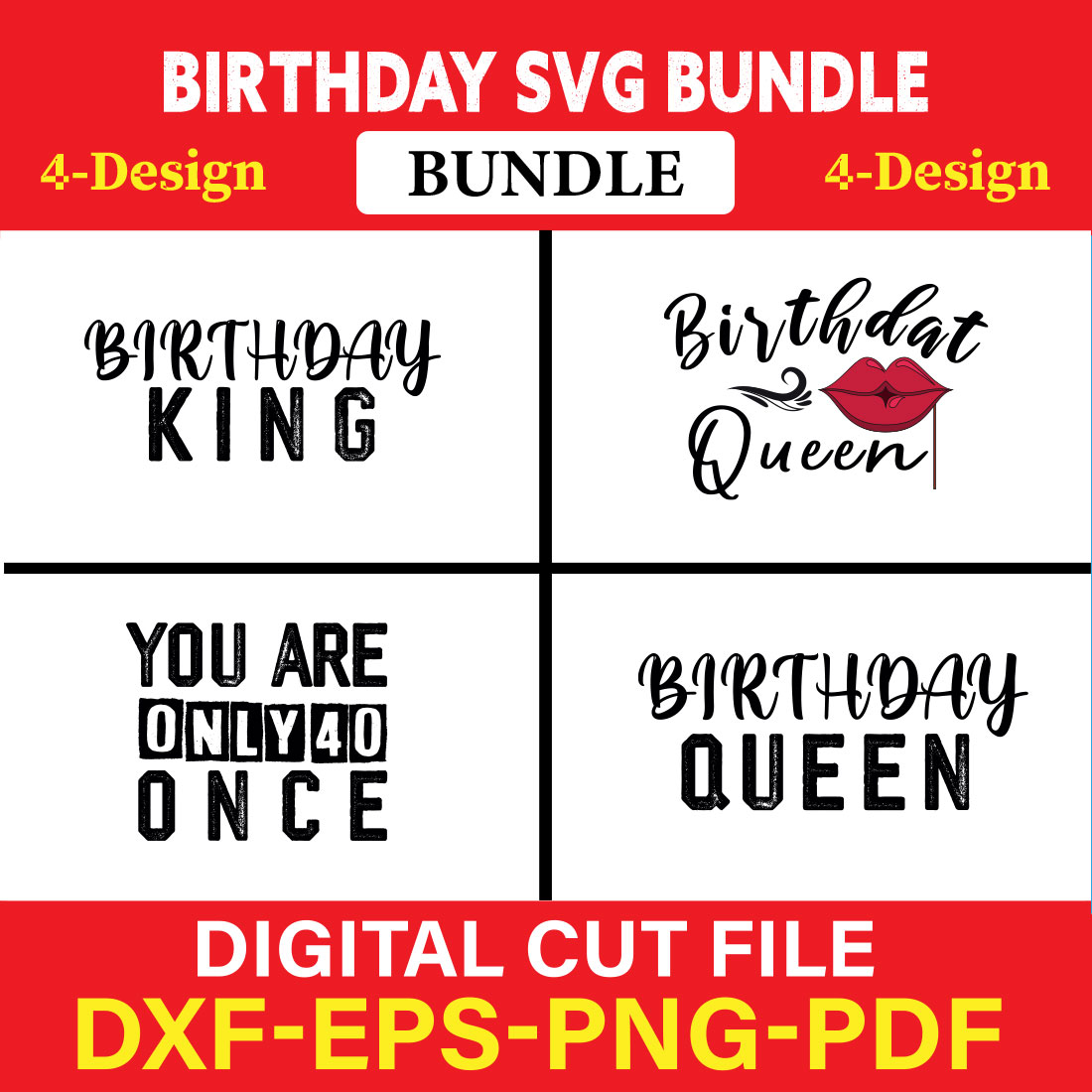Birthday SVG T-shirt Design Bundle Vol-21 cover image.