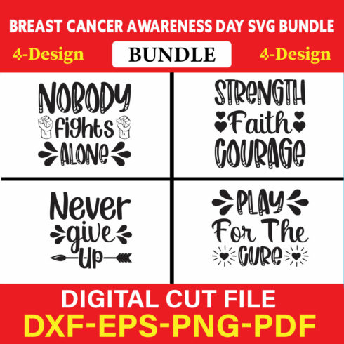 Breast Cancer Awareness T-shirt Design Bundle Vol-4 cover image.