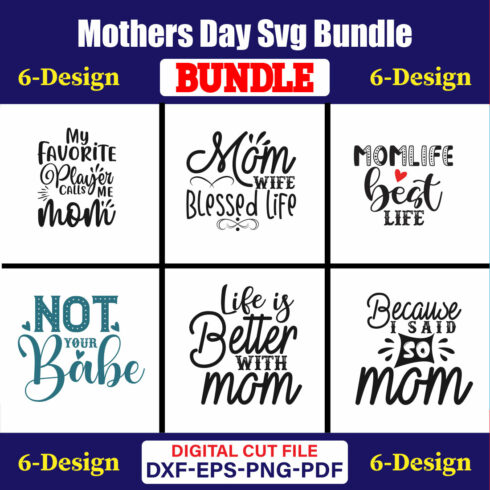 Mothers Day SVG Bundle, Mom life svg, Mama svg, Funny Mom Svg, Blessed mama svg, Mom of boys girls svg-Vol-121 cover image.