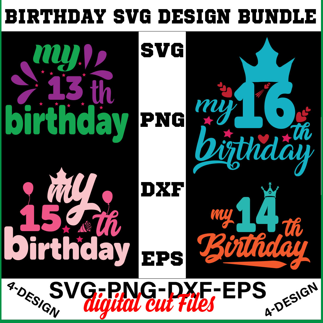 birthday svg design bundle Happy birthday svg bundle hand lettered birthday svg birthday party svg Volume-20 cover image.