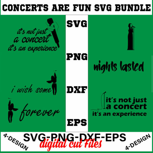 Concerts are Fun SVG T-shirt Design Bundle Volume-06 cover image.