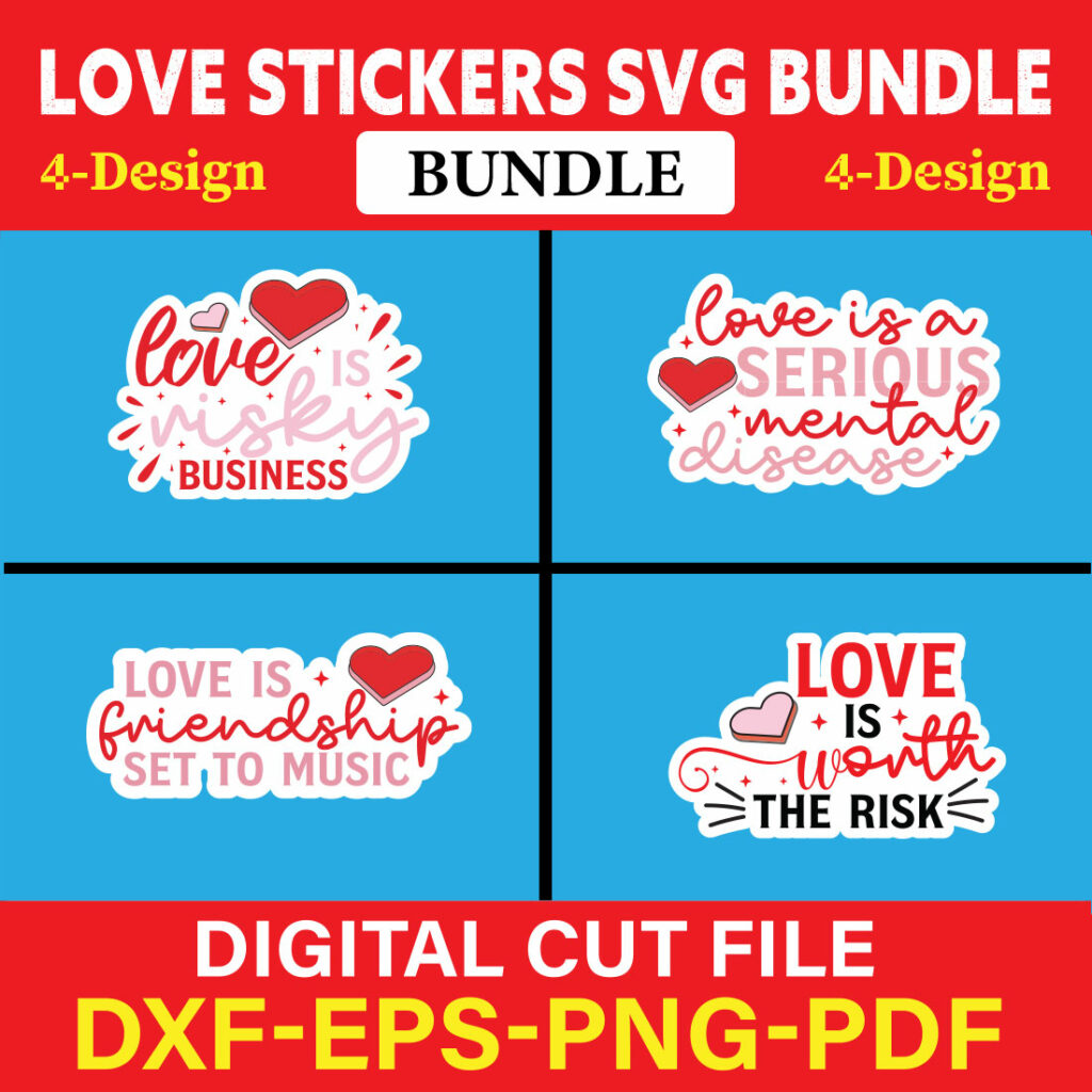 Love Stickers Tshirt Design Bundle Vol4 MasterBundles
