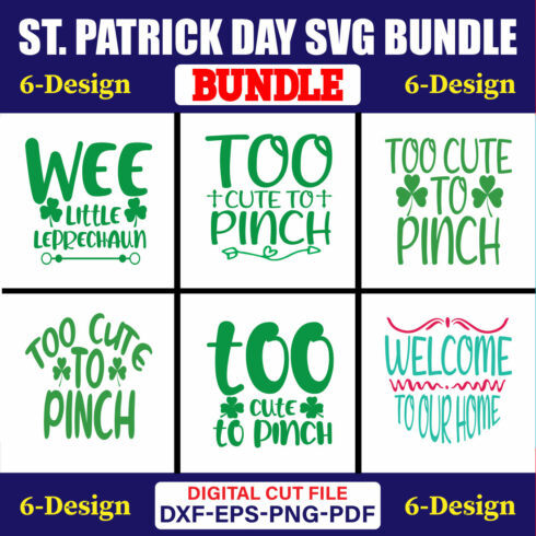 St Patrick Day SVG T-shirt Design Bundle Vol-25 cover image.