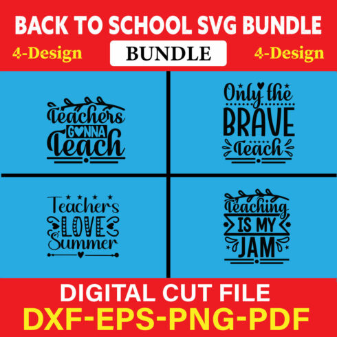 Back To School T-shirt Design Bundle Vol-4 cover image.