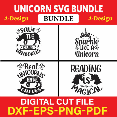 Unicorn T-shirt Design Bundle Vol-4 cover image.
