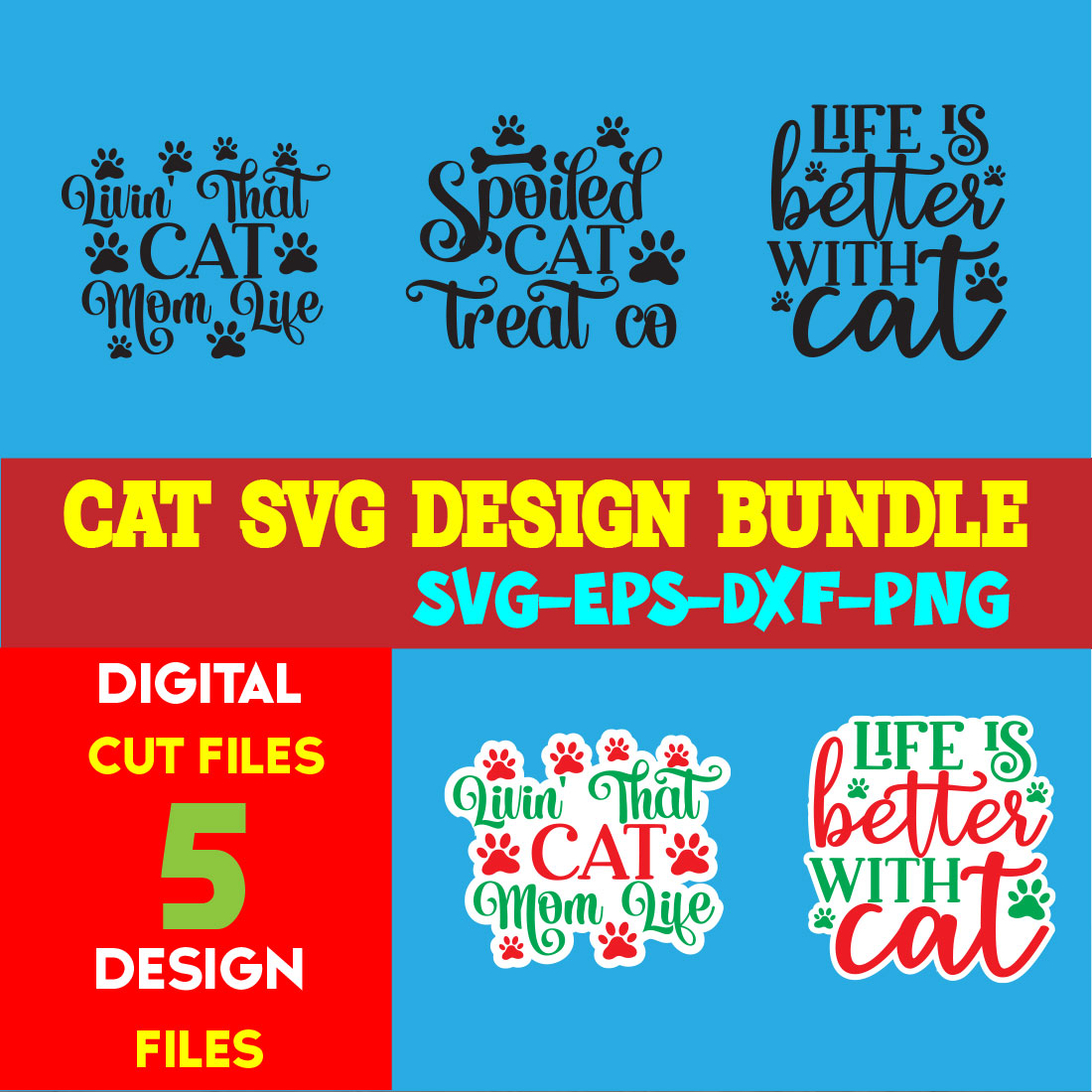 Cat T-shirt Design Bundle Volume-06 cover image.