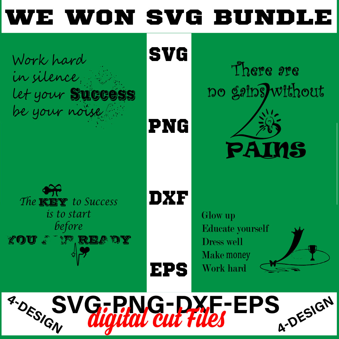 We Won SVG T-shirt Design Bundle Volume-08 cover image.