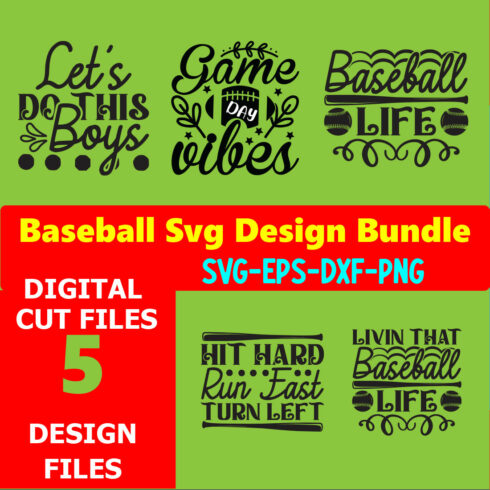 Baseball SVG T-shirt Design Bundle Volume-10 cover image.