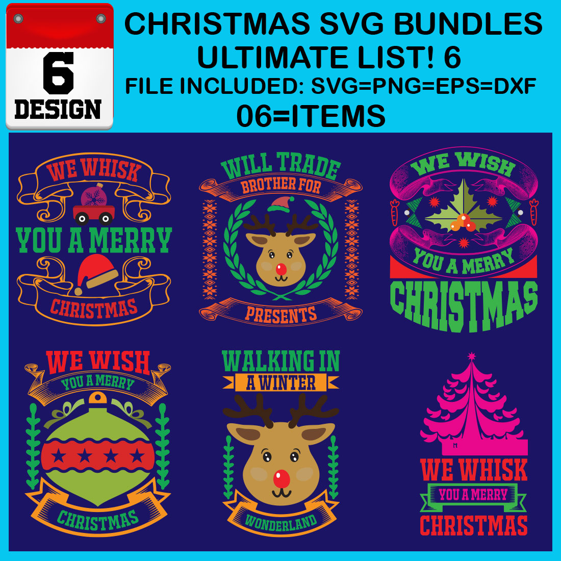 Ultimate List! 6 Christmas SVG Free Bundles cover image.