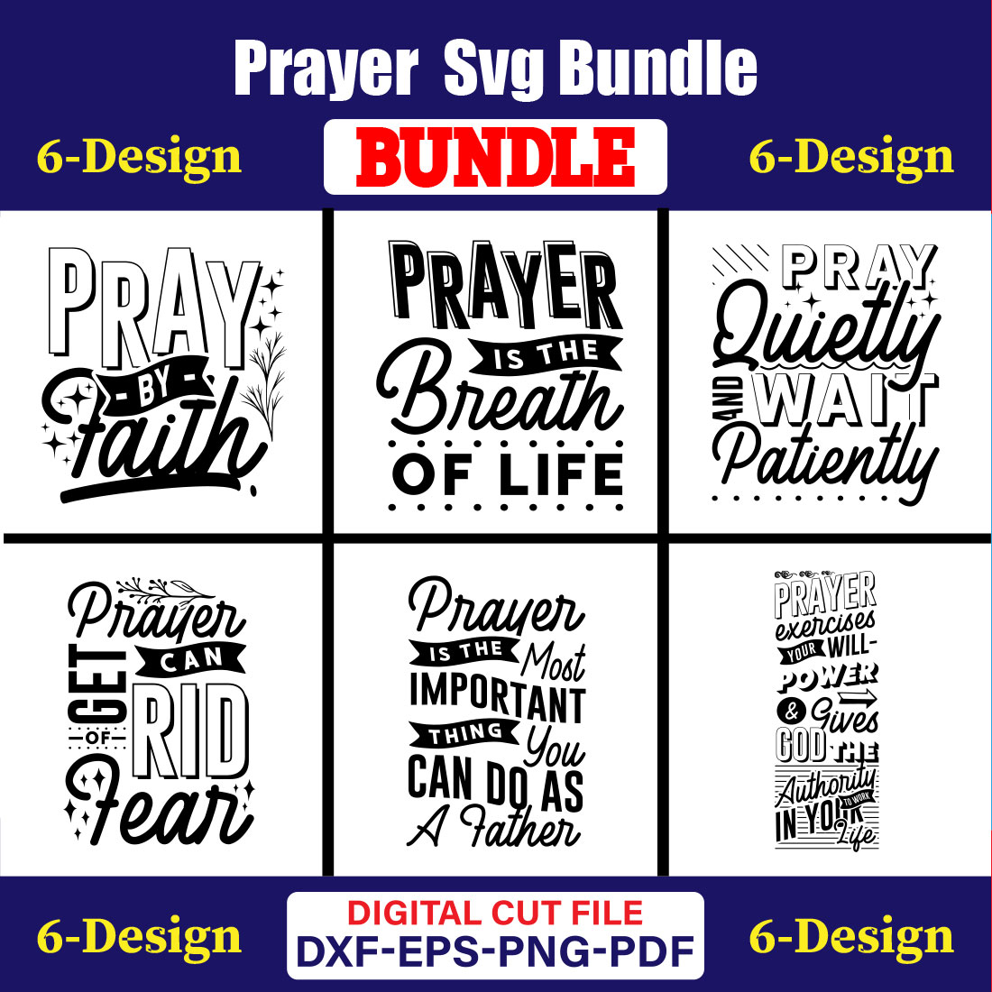 Prayer SVG T-shirt Design Bundle Vol-03 cover image.